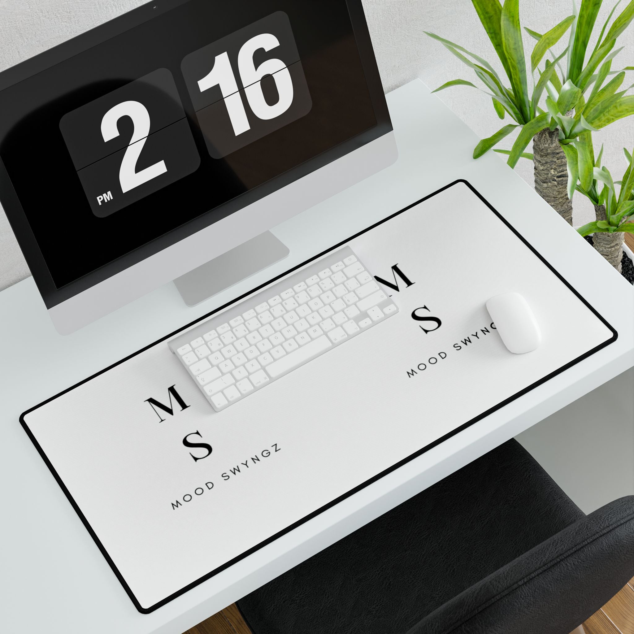 Mood Swnygz Minimalist Desk Mat — Large Dual-Logo Mousepad