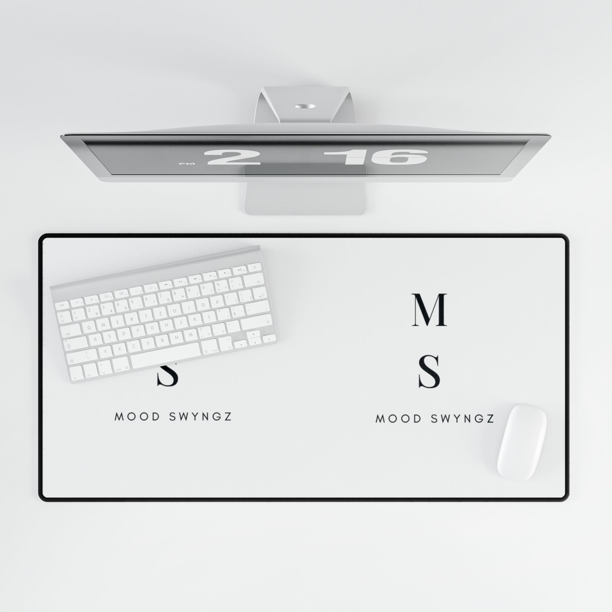 Mood Swnygz Minimalist Desk Mat — Large Dual-Logo Mousepad