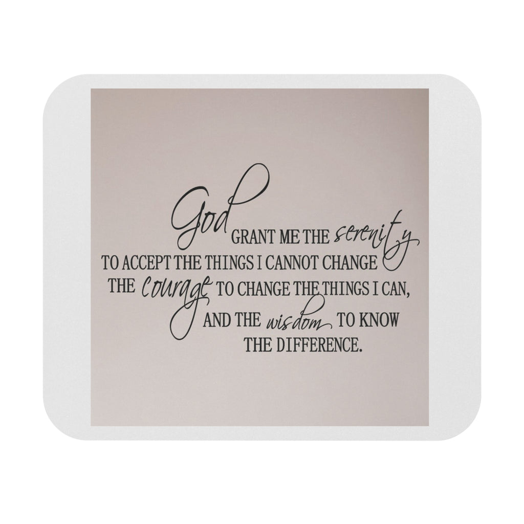 Serenity Prayer Mouse Pad — Inspirational Desk Mat with 'God Grant Me the Serenity' Quote