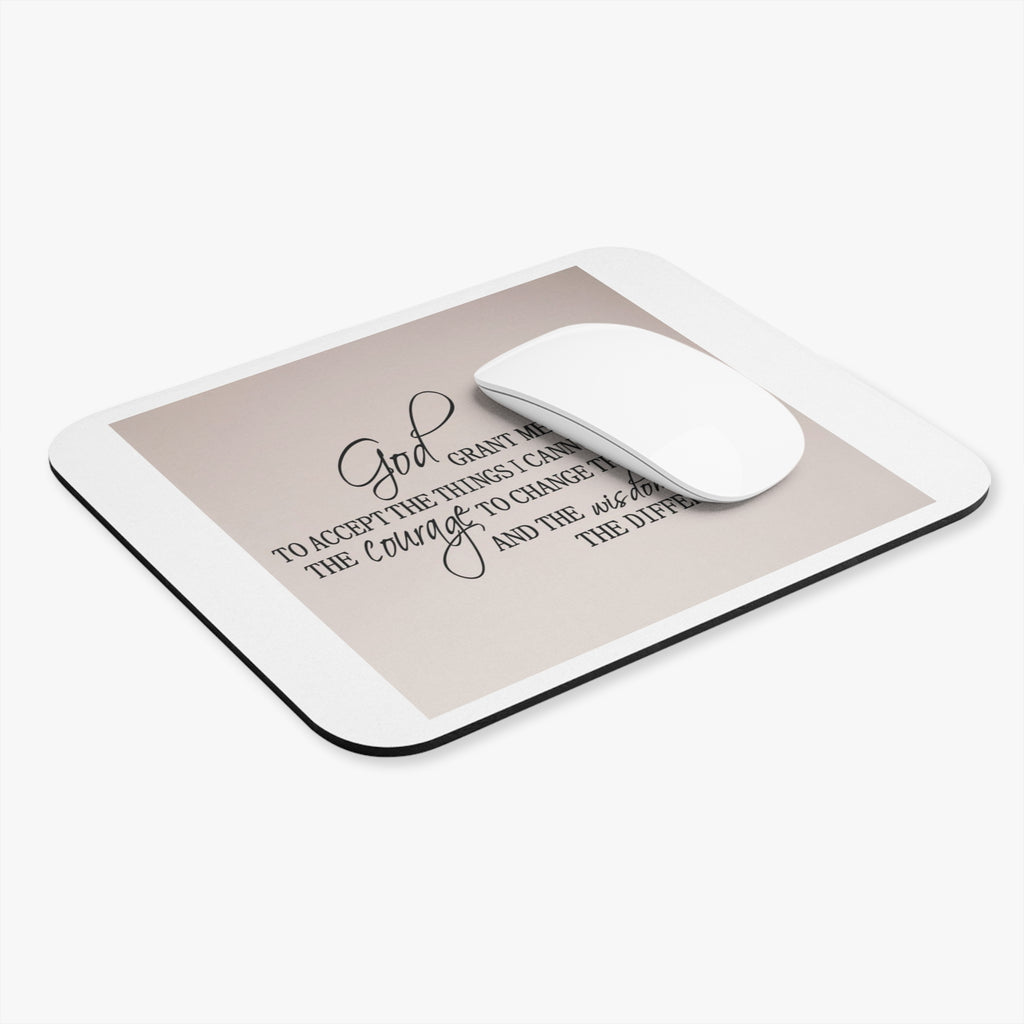 Serenity Prayer Mouse Pad — Inspirational Desk Mat with 'God Grant Me the Serenity' Quote