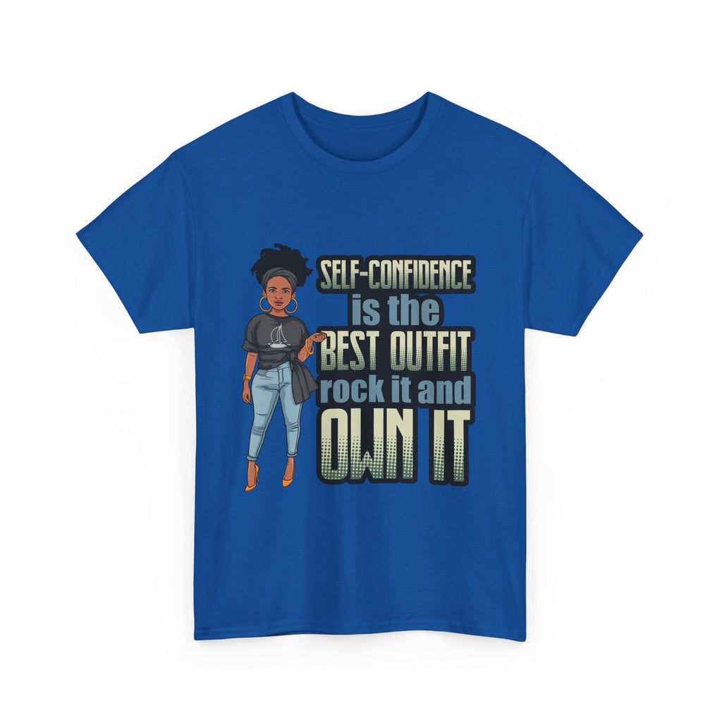 "Self-Confidence" Tee, Motivational T-Shirt, Unisex Heavy Cotton Tee, Casual Wear, Gift for Her, Empowerment Shirt