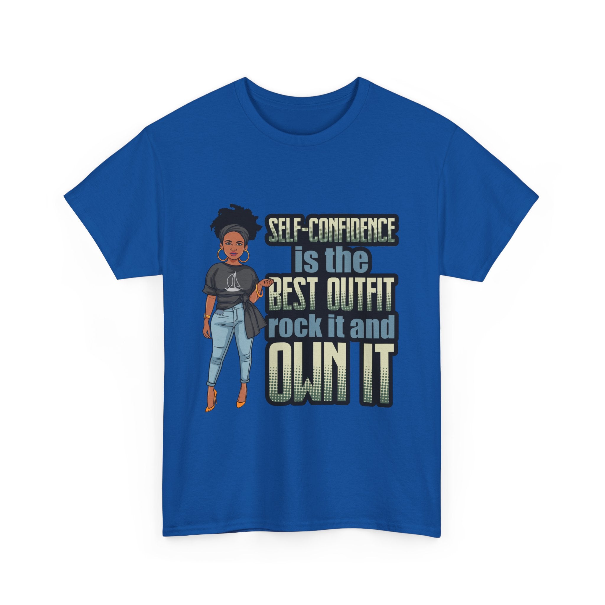 "Self-Confidence" Tee, Motivational T-Shirt, Unisex Heavy Cotton Tee, Casual Wear, Gift for Her, Empowerment Shirt
