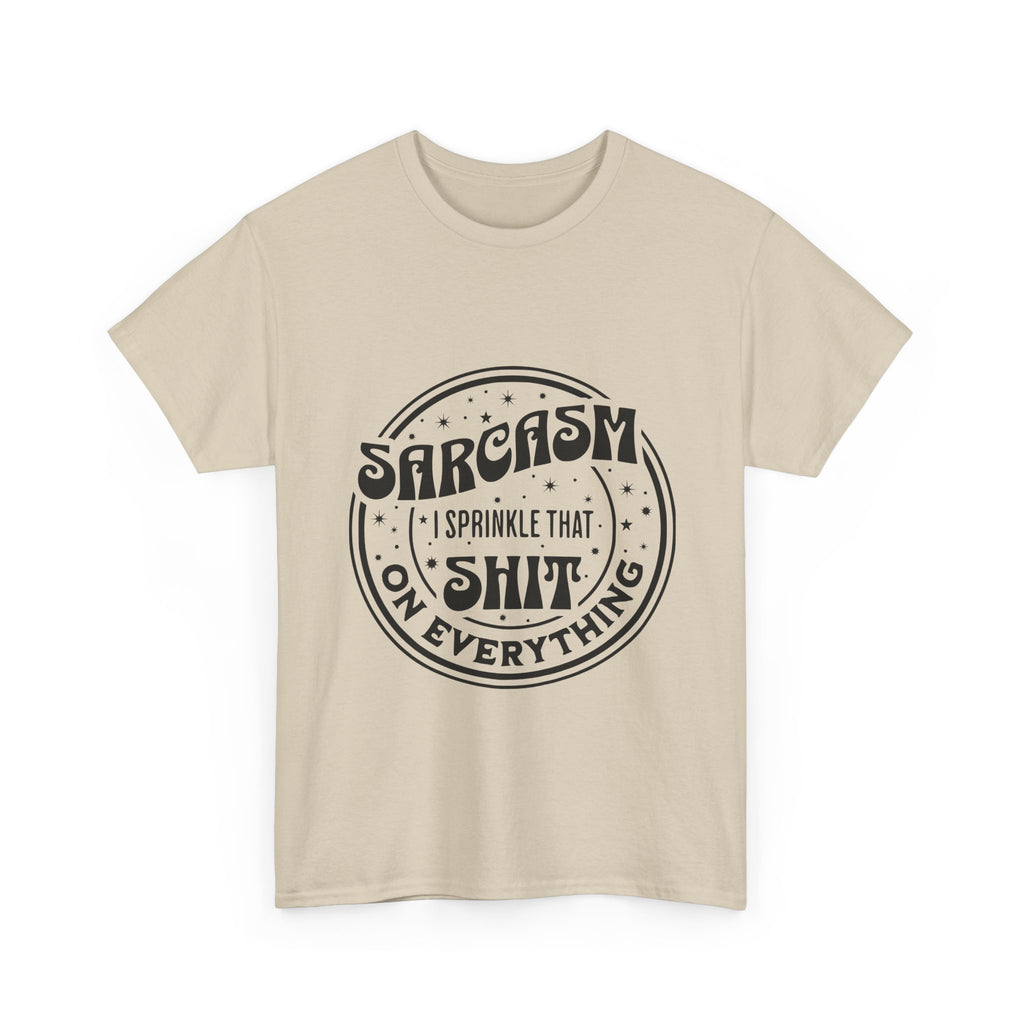 "Sarcasm" Heavy Cotton Tee - Fun Gift for Sarcastic Friends, Casual Wear, Humor Shirt, Everyday Humor, Unique Gift
