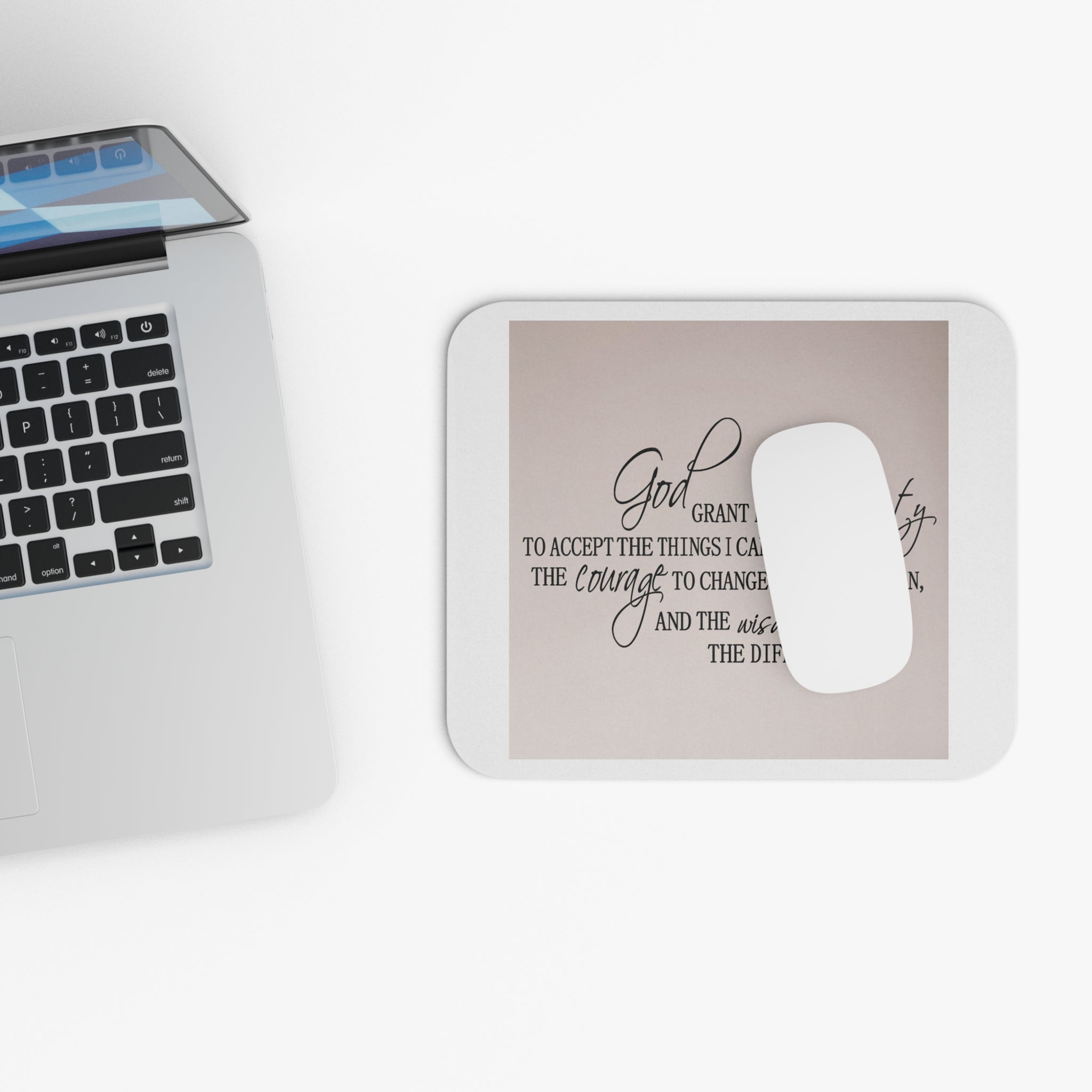 Serenity Prayer Mouse Pad — Inspirational Desk Mat with 'God Grant Me the Serenity' Quote