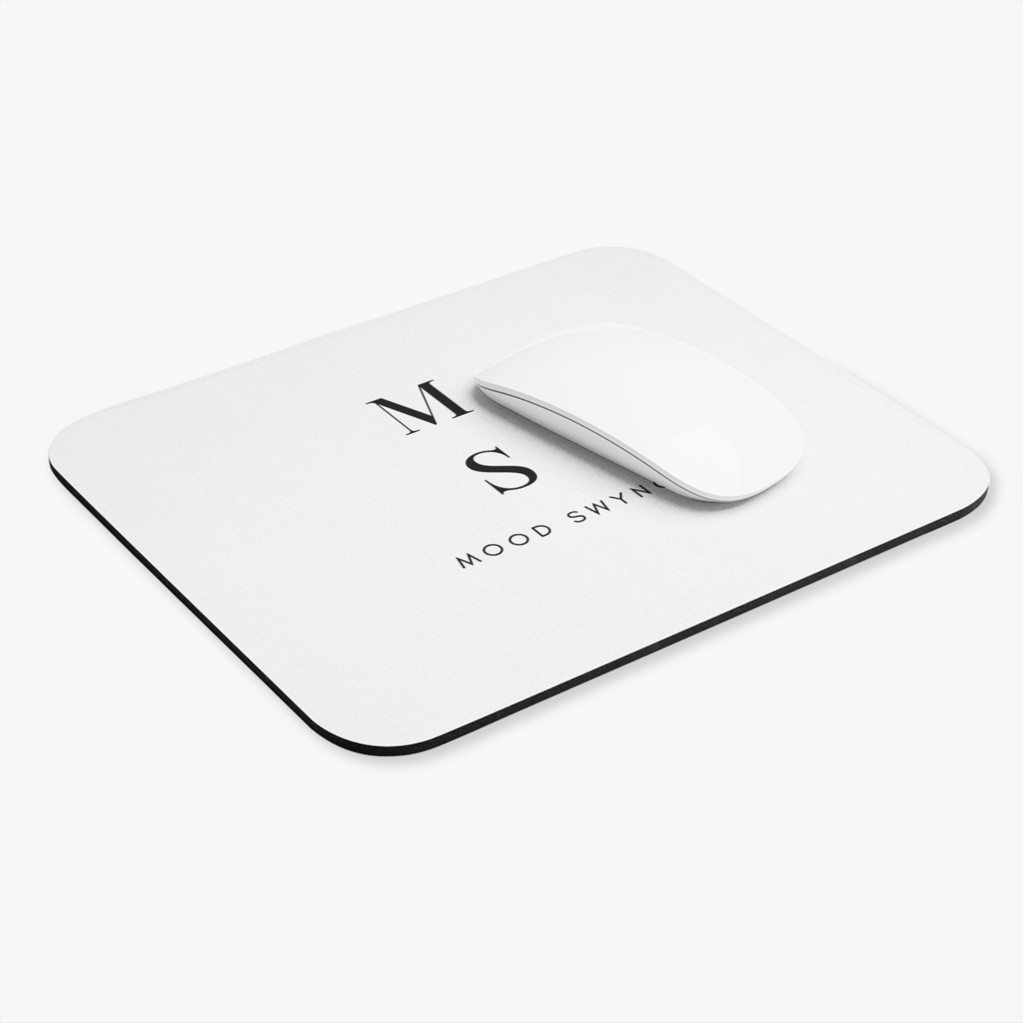 Minimal Monogram Mouse Pad — "M S" Mood Swyngz Desk Mat