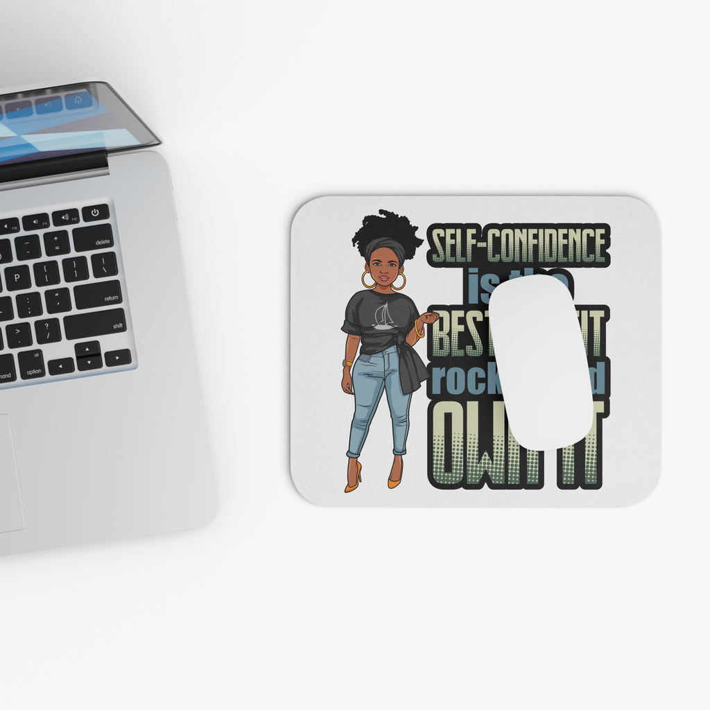 " Self-confidence is the best outfit, rock it and own it" Mouse Pad (Rectangle)