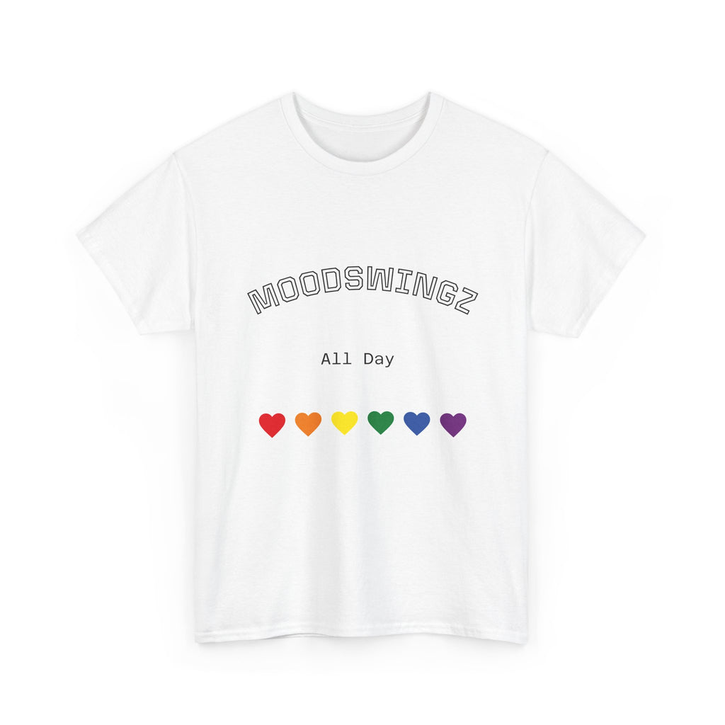 "MoodSwyngz" All Day Unisex Heavy Cotton Tee - LGBTQ+ Pride Shirt, Casual Everyday Wear, Gift for Friends, Summer Vibes, Relaxed Fit