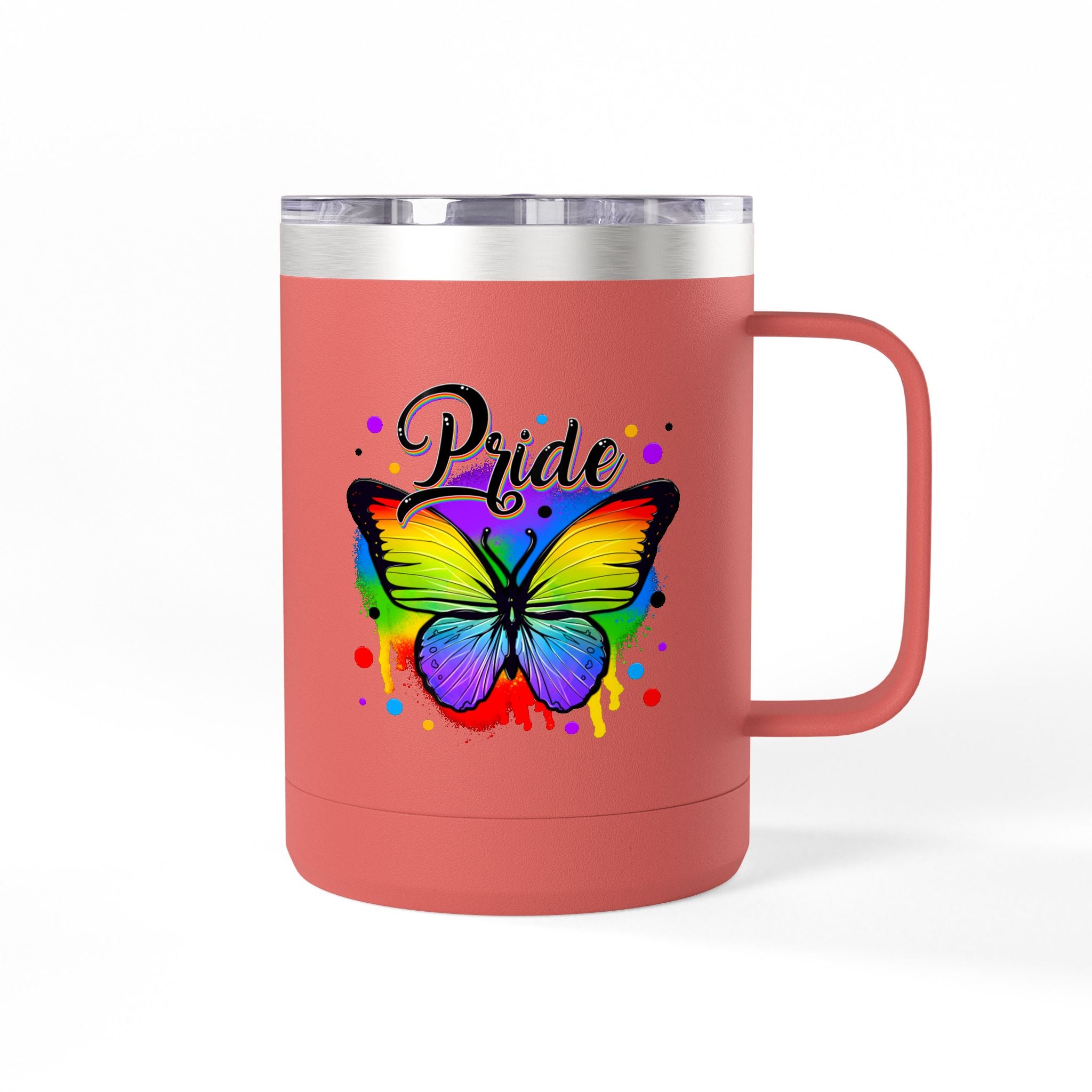 Pride Rainbow Butterfly 15oz Travel Mug