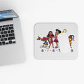 Sistas Cartoon Crew Rectangle Mouse Pad — Cute Retro Friendship Desk Mat